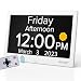 Mitoart 101 Inch Digital Alarm Clock with Date and Day of Week for Dementia Seniors Clear Large Screen Multiple Alarm Sets Auto DST Designed Specifically for Elderly  White - Image 2