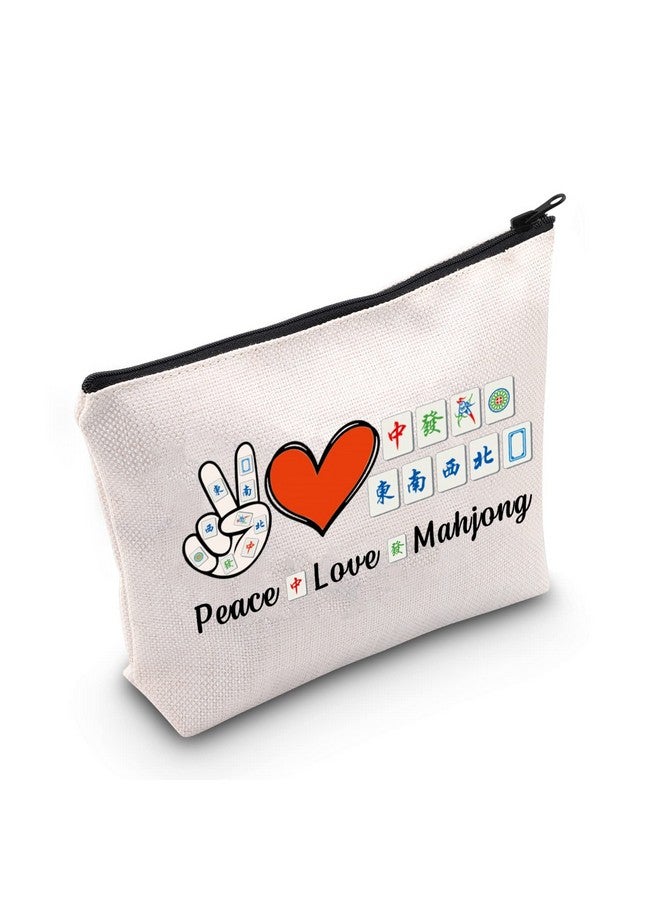MNIGIU Funny Mahjong Bag Mahjong Lover Gift Peace Love Mahjong Board Game Fan Gift Lucky Mahjong Gift - Image 1