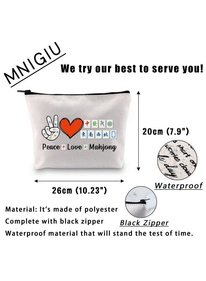 MNIGIU Funny Mahjong Bag Mahjong Lover Gift Peace Love Mahjong Board Game Fan Gift Lucky Mahjong Gift - Image 2