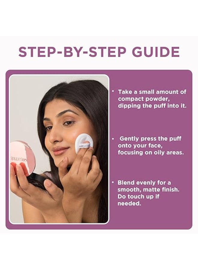 Orgatre MoodBliss Compact Powder for Women - Matte Finish, Oil Control, Long-Lasting, Lightweight & Buildable for Oily & Dry Skin (Natural Beige, 9 gm) - Image 3