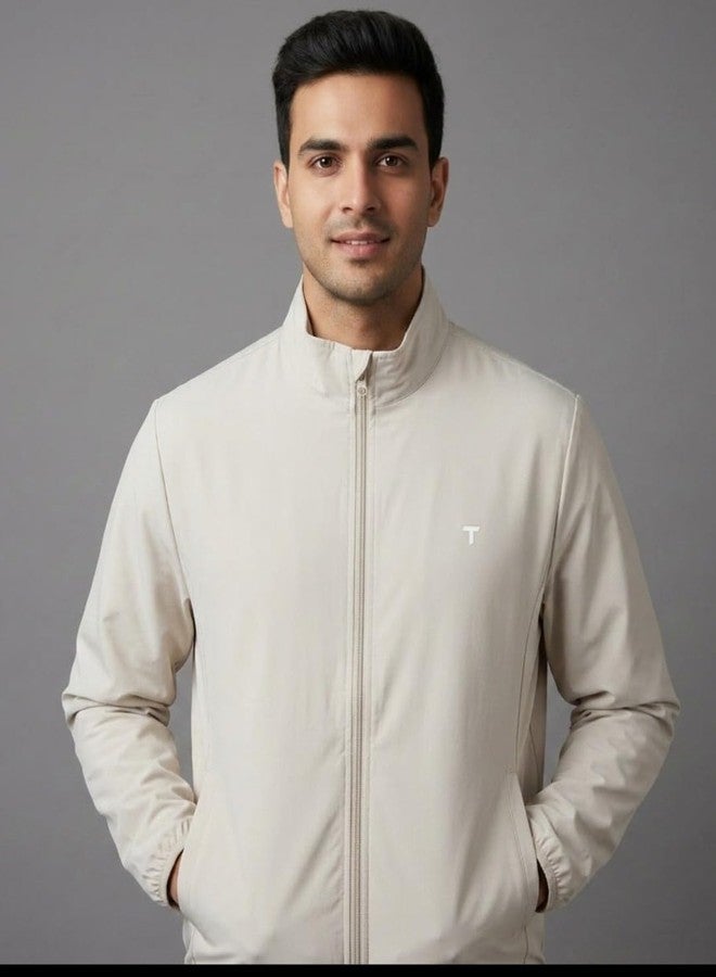 Tanso Nylon Ripstop Ultra Lightweight Jacket for Men (200 Grams, Windproof Sports Jacket, Outdoor Running Jacket, Travel & Gym Wear, Durable Activewear Shell for Men) (Trail Beige) - Image 1