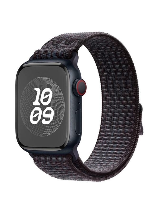 Replacement Strap For Apple Watch SE 2022 40mm Loop Nylon Watch Band Black Blue