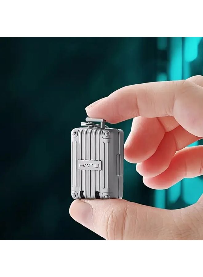 Grey Small Stainless Steel Nail Clipper Compact Travel Design Hidden Blade Odorless - Image 2