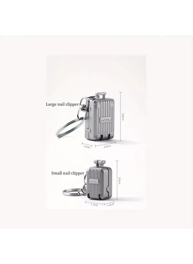 Grey Small Stainless Steel Nail Clipper Compact Travel Design Hidden Blade Odorless - Image 5