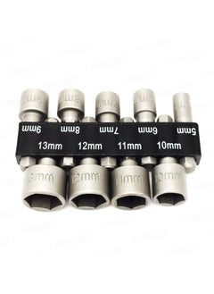 Generic 9pcs Lot of 5-13mm Hex Power Nut Driver Drill Bit Set Socket Bit Chuck Adapter Metric Socket Strong Sleeve for Wrench Screw  - Image 2