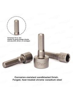 Generic 9pcs Lot of 5-13mm Hex Power Nut Driver Drill Bit Set Socket Bit Chuck Adapter Metric Socket Strong Sleeve for Wrench Screw  - Image 4