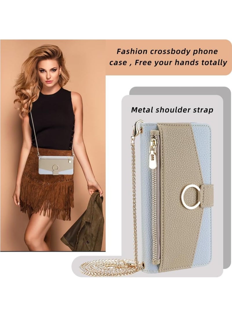 General Wallet Case with Crossbody Strap Compatible for Infinix Note 40 Pro 5G, Magnetic Handbag Zipper Pocket Cases PU Leather Flip Shockproof Cover with Kickstand  - Image 5