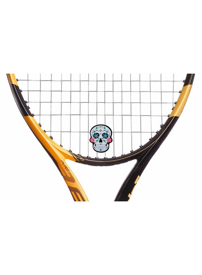 Racket Expressions 2 Sided Dia De Los Muertos Skull Holiday Tennis Racket Dampener Shock Absorber, Tennis Dampeners for Rackets - Tennis Vibration Dampeners - Fits All Racquets - 2 Pack - Image 3