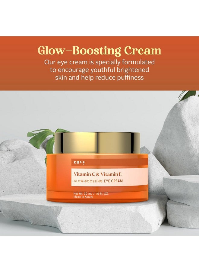 إنفي كريم العين بفيتامين C وفيتامين E للهالات السوداء والانتفاخات وتفتيح البشرة ومكافحة الشيخوخة تحت كريم العين يجدد العيون المتعبة، عناية كورية بالبشرة خالية من القسوة لجميع أنواع البشرة، 1.01 أونصة - Image 2
