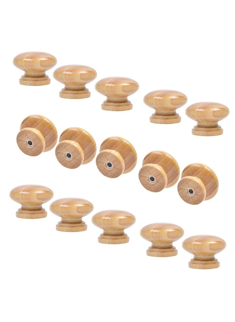 KNP KNP Pine Finish Wooden Knob Drawer Knobs and Pulls Wooden Round Shaped Drawer Handles Cabinet Knobs for Home (40mm) 4 Pcs  - Image 2