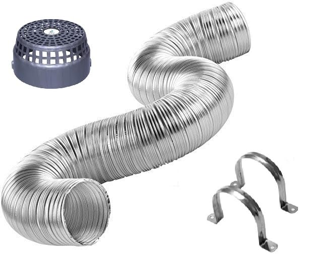 Oicota Chimney Exhaust Pipe Expended upto 10 ft (6 INCH WITH COWL AND 2PCs CLAMPS) - Image 2