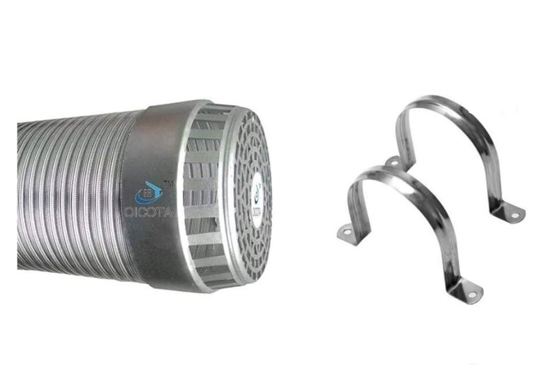 Oicota Chimney Exhaust Pipe Expended upto 10 ft (6 INCH WITH COWL AND 2PCs CLAMPS) - Image 1