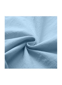 S SYMEFER Mens Linen Shirts V-Neck Cotton Grandad Shirt Long Sleeve Tops Hippie T Shirts Tops Blouse Loose Fit Basic Tunic Tops Casual Office Work Shirt, Blue-L  - Image 3