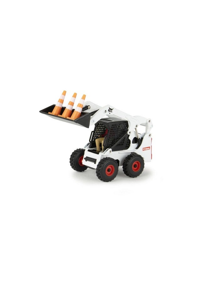 TOMY Bobcat Construction Toys - 1:32 Scale - Includes Pick Up Truck, Skid Steer, Trailer, Worker, and Cones - Collectible Die-Cast Skid Steer - Indoor and Outdoor Toys - Ages 3 Years and Up - Image 4