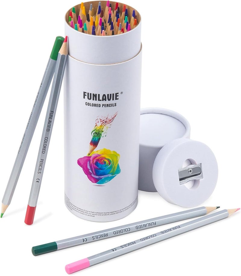 FunLavie 48 Colored Pencils for Adult Coloring Books,Soft Core Coloring Set,Premium Professional Drawing Pencils for sketching & Painting, Art Supplies for Artists,Oil-Based with Sharpener - Image 1