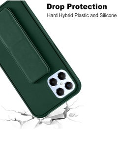 Wtech PU Leather Hand Strap Grip Holder Stand Phone Case Cover For Honor X8 4G Dark Green  - Image 5