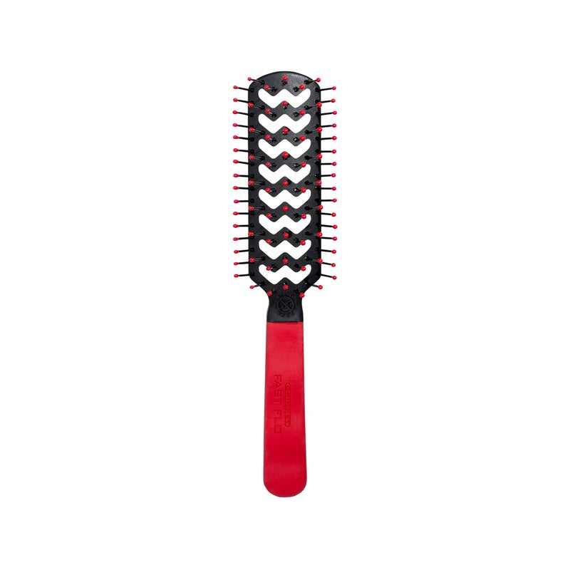 Cricket Static Free Fast Flo Color Vent Hair Brush - Quick and Blow Drying, Detangling, and Frizz-Free Styling - Anti-Static Bristles, Ideal for All Hair Types, So Rad (Red) - Image 1