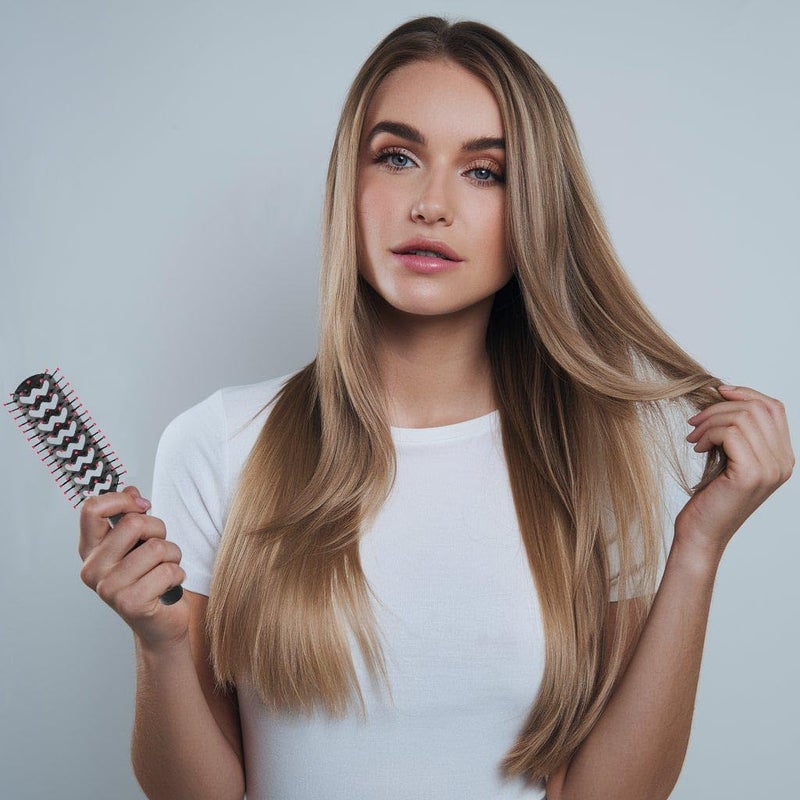 Cricket Static Free Fast Flo Color Vent Hair Brush - Quick and Blow Drying, Detangling, and Frizz-Free Styling - Anti-Static Bristles, Ideal for All Hair Types, So Rad (Red) - Image 5