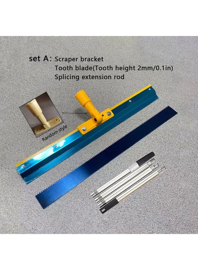 مجموعة أدوات تسوية الأرضيات ذاتية التسوية مع سكين دفع قائم ومساحة إيبوكسي بشفرات 2 مم - Image 1