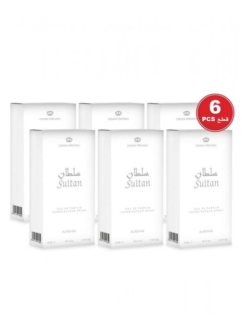 الرحاب للعطور سلطان 35 مل - 6 قطع او دي بارفيوم - للجنسين