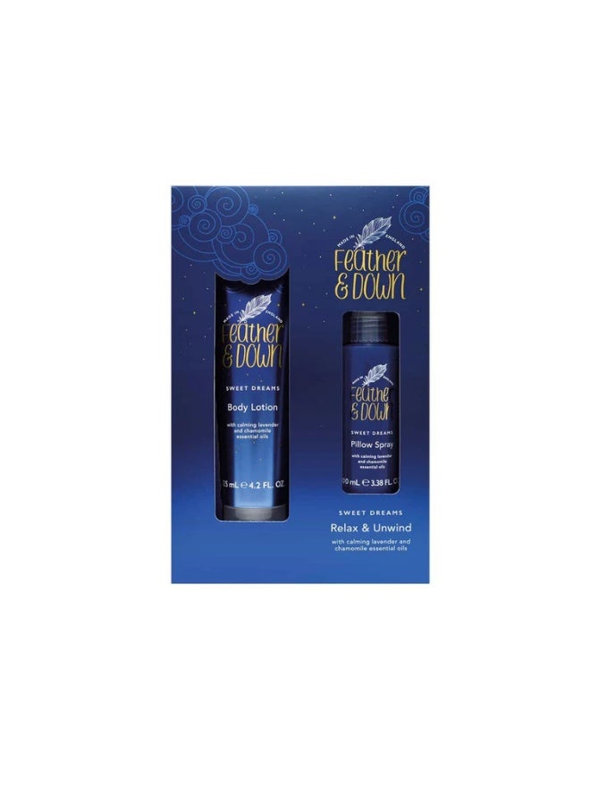 Feather & Down Sweet Dream Relax and Unwind Gift Set (100ml Pillow Spray And 125ml Body Lotion) - With Calming Lavender And Chamomile Essential Oils - Image 2