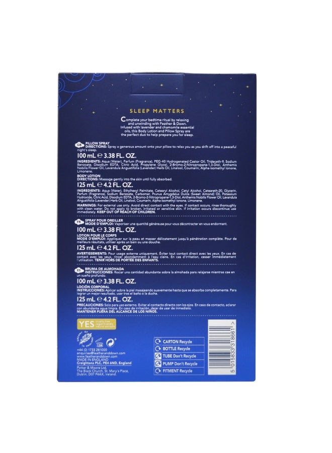 Feather & Down Sweet Dream Relax and Unwind Gift Set (100ml Pillow Spray And 125ml Body Lotion) - With Calming Lavender And Chamomile Essential Oils - Image 3