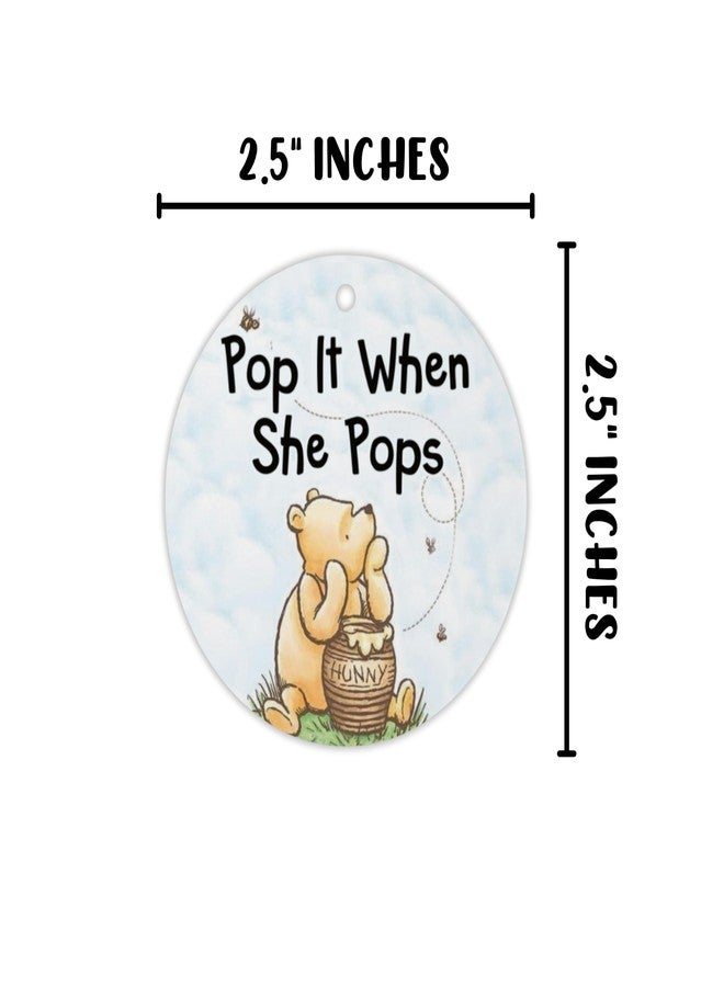 Lashicorn Honey Bear Pop It When She Pops Pooh 30pk 2.5” Hang Tags Champagne Tags for Baby Shower Labels Tie Ribbon On with Holes Butterly - Image 3
