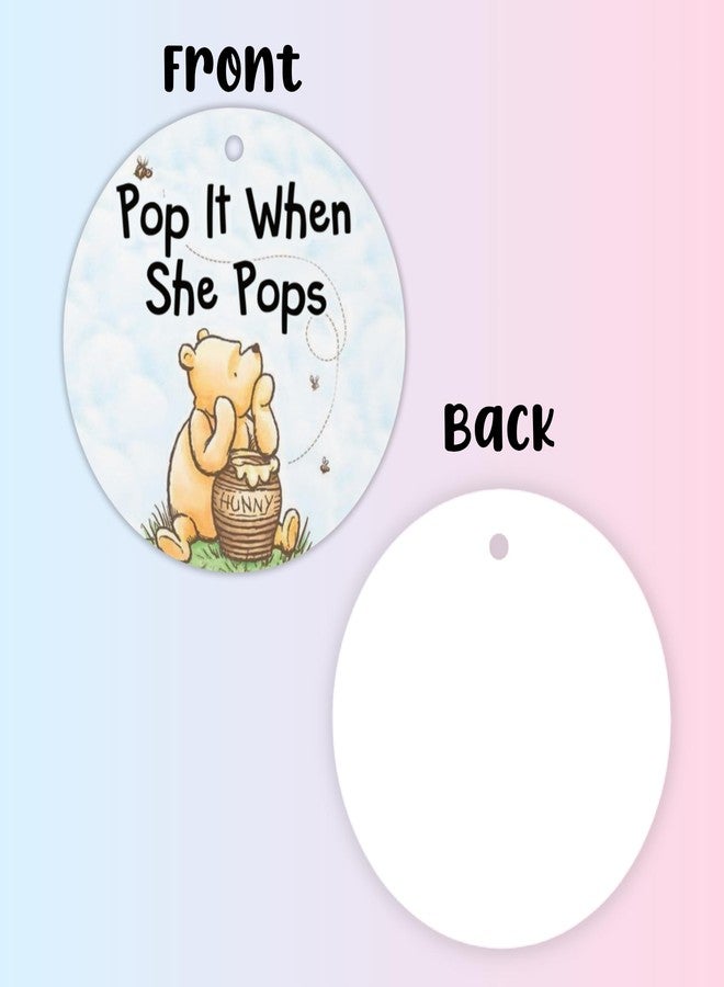 Lashicorn Honey Bear Pop It When She Pops Pooh 30pk 2.5” Hang Tags Champagne Tags for Baby Shower Labels Tie Ribbon On with Holes Butterly - Image 5