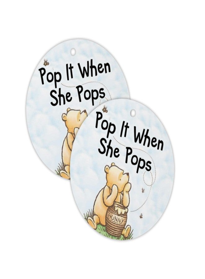 Lashicorn Honey Bear Pop It When She Pops Pooh 30pk 2.5” Hang Tags Champagne Tags for Baby Shower Labels Tie Ribbon On with Holes Butterly - Image 1