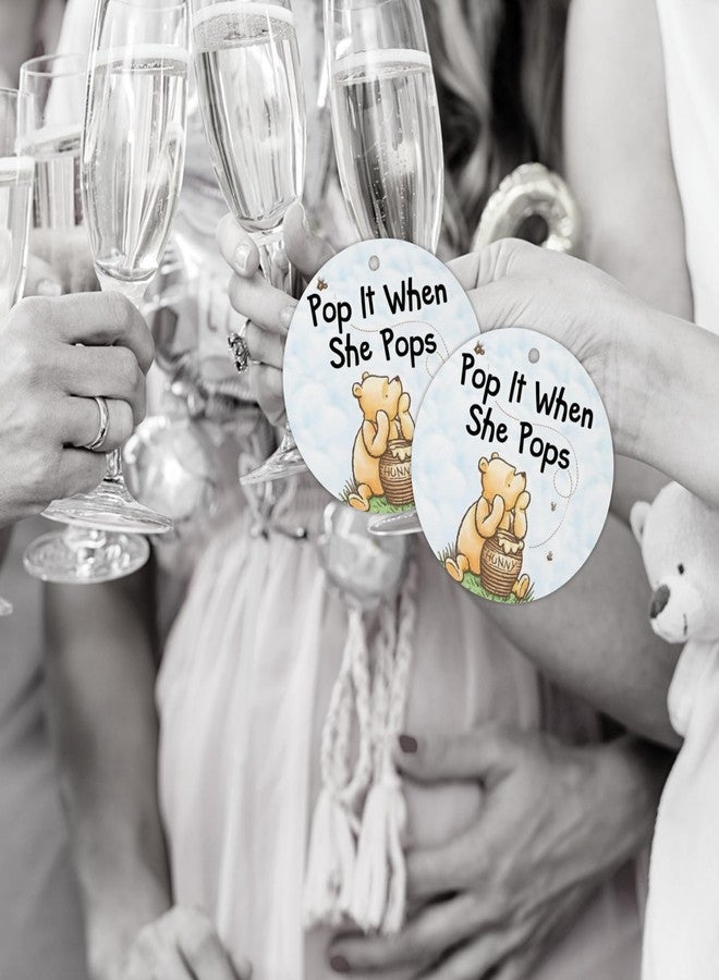 Lashicorn Honey Bear Pop It When She Pops Pooh 30pk 2.5” Hang Tags Champagne Tags for Baby Shower Labels Tie Ribbon On with Holes Butterly - Image 4