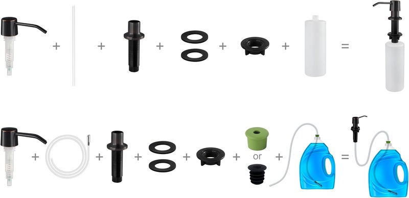 Stylever Soap Dispenser - 4” Spout and 16oz Capacity Bottle - Built in Sink Soap Dispenser for Kitchen Sink - Oil Rubbed Bronze Countertop Soap Dispenser Pump with 47" Extension - Image 5