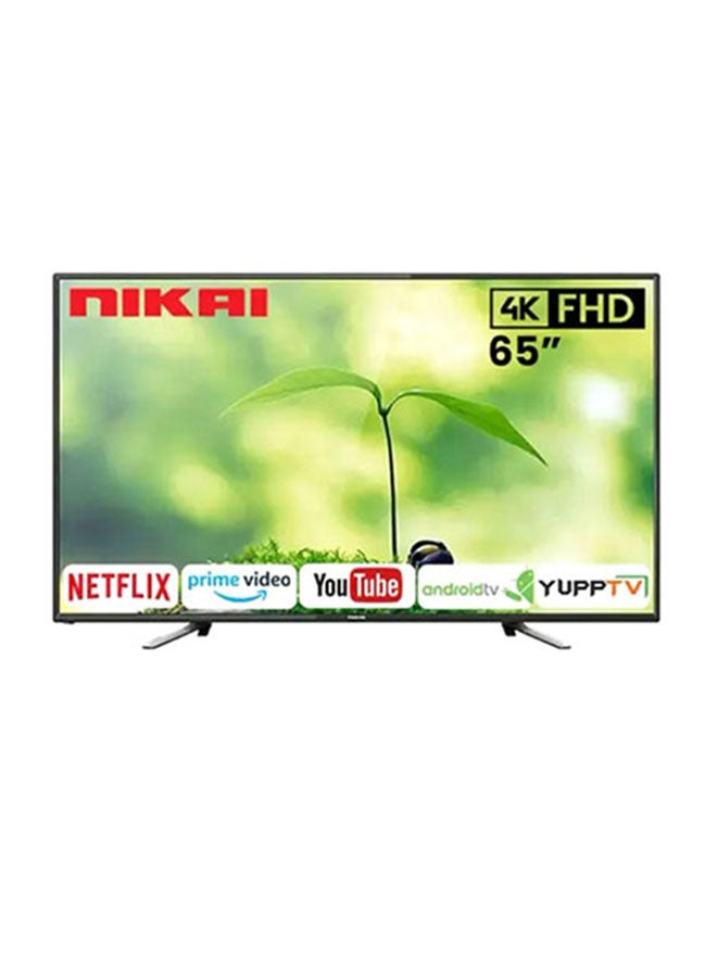 NIKAI 65-Inch 4K- Ultra HD Android Smart LED TV- Gaming mode 60 Hz Refresh rates. UHD65SLED Black - Image 1