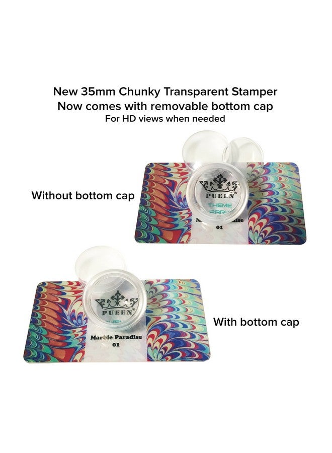 PUEEN 35mm HD Chunky Transparent Soft Stamper and Scraper Set - Nail Art - Stamping Tools - CLEAR - BH000706 - Image 3