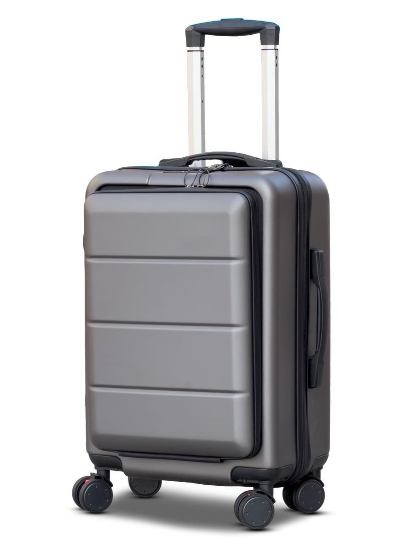 ZAAPPY Front Open Hard shell ABS Carry-On Business Luggage, Lightweight, Laptop Compartment With Removable Wheels - Image 1