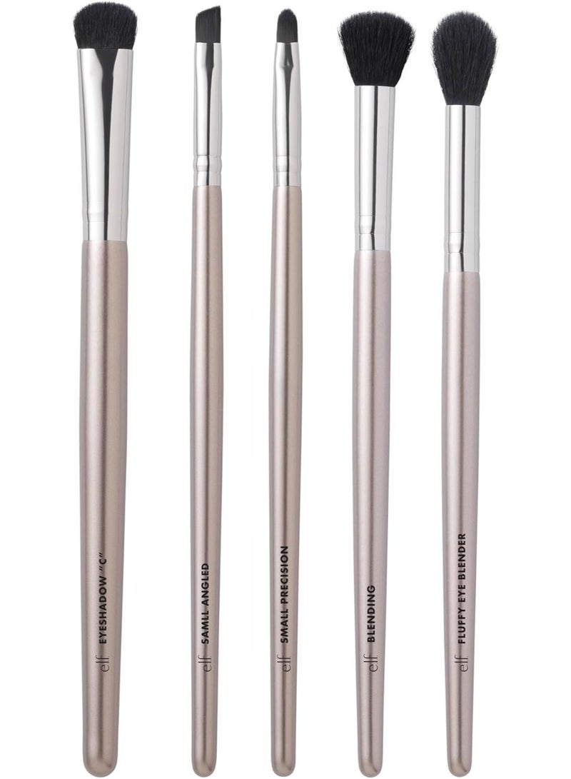 elf Smoky Eye Brush Kit, 5 Vegan MakEUp Brushes, Flawlessly Blends Eyeshadow & Eyeliner - Image 3