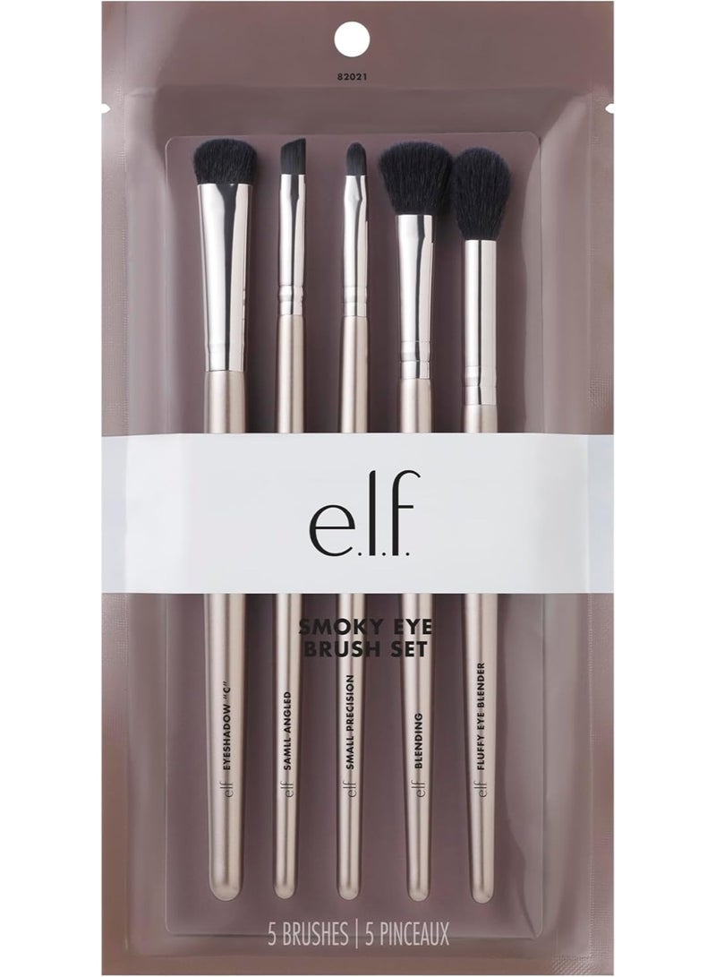 elf Smoky Eye Brush Kit, 5 Vegan MakEUp Brushes, Flawlessly Blends Eyeshadow & Eyeliner - Image 1