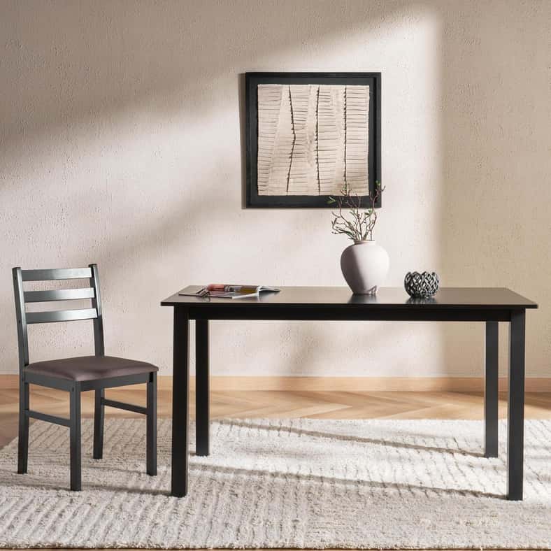 Pan Home REDLEY 1+6 DINING SET SOLID WOOD - WALNUT - Image 2