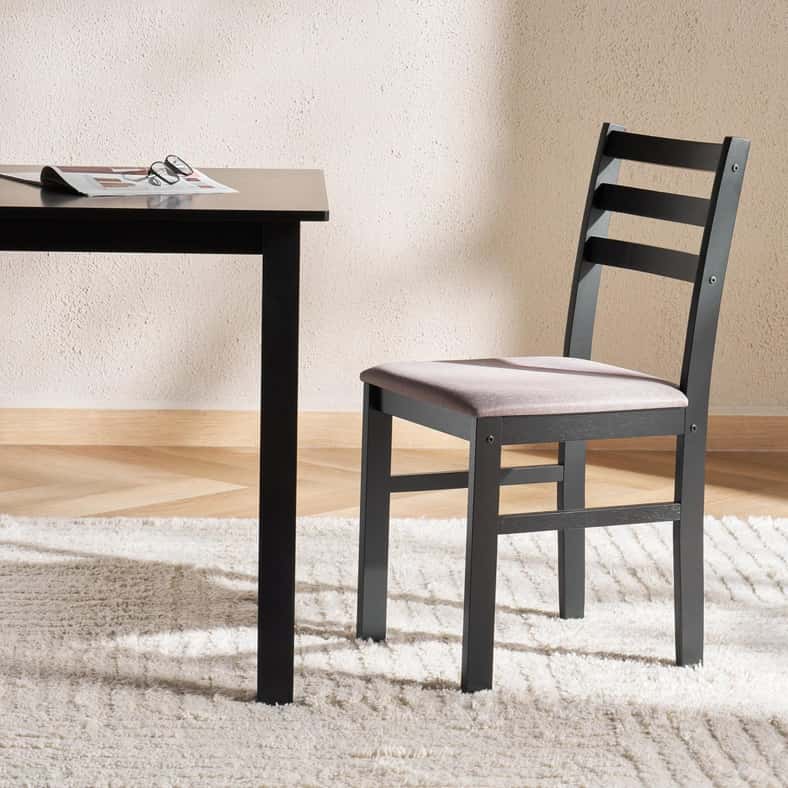 Pan Home REDLEY 1+6 DINING SET SOLID WOOD - WALNUT - Image 4