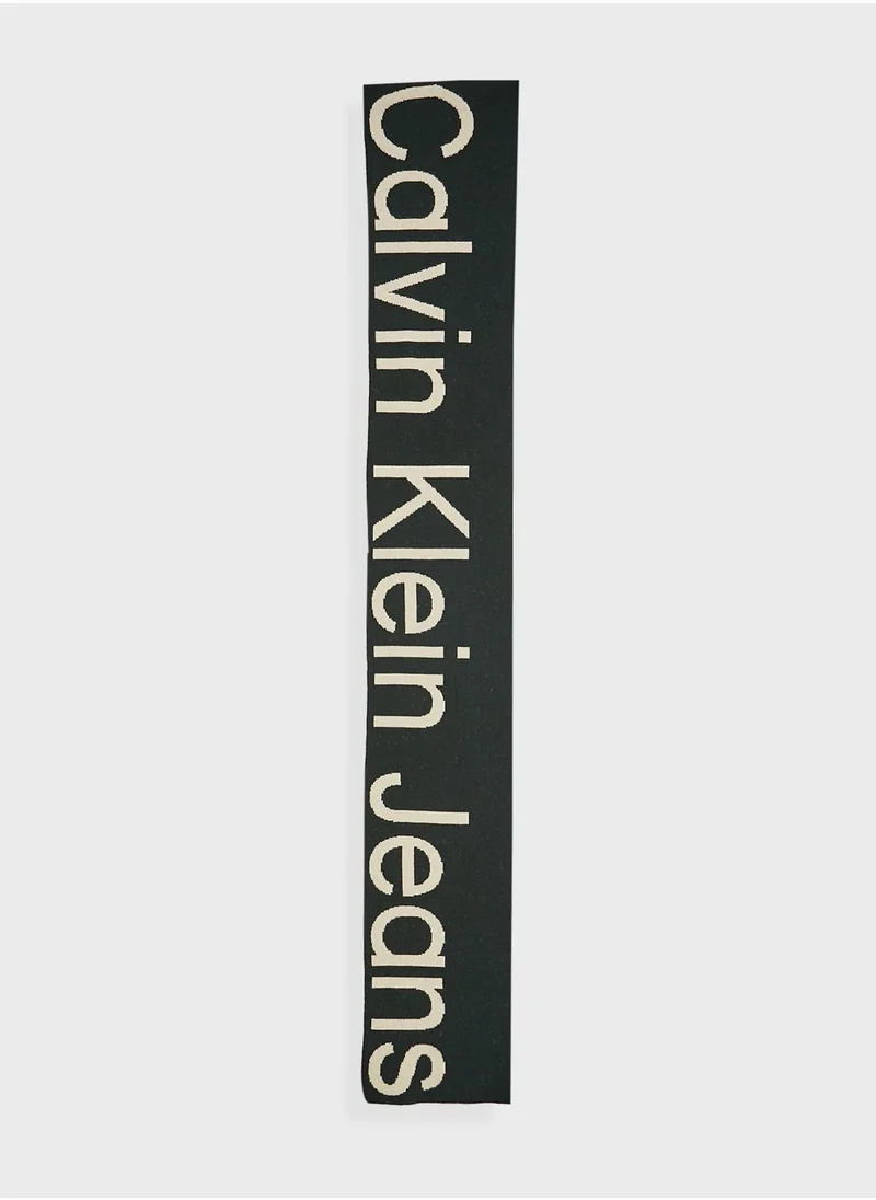 CALVIN KLEIN Monogram Detailed Beanie With Scarf