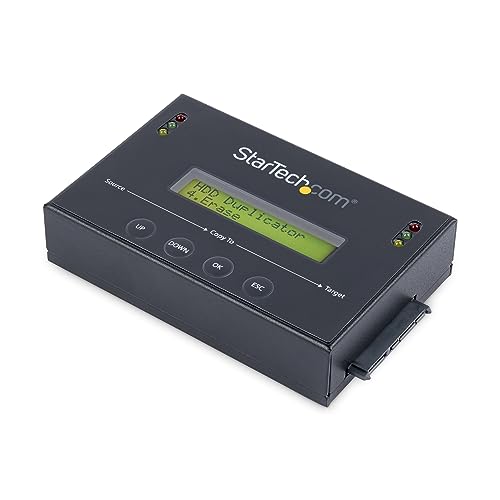 Startech.com StarTechcom 11 Standalone Hard Drive Duplicator Eraser SATA HDD SSD Disk Cloner Copier Wiper Sanitizer Cloning Recovery Tool LCD Display TAA Compliant OS Independent SATDUP11 - Image 1
