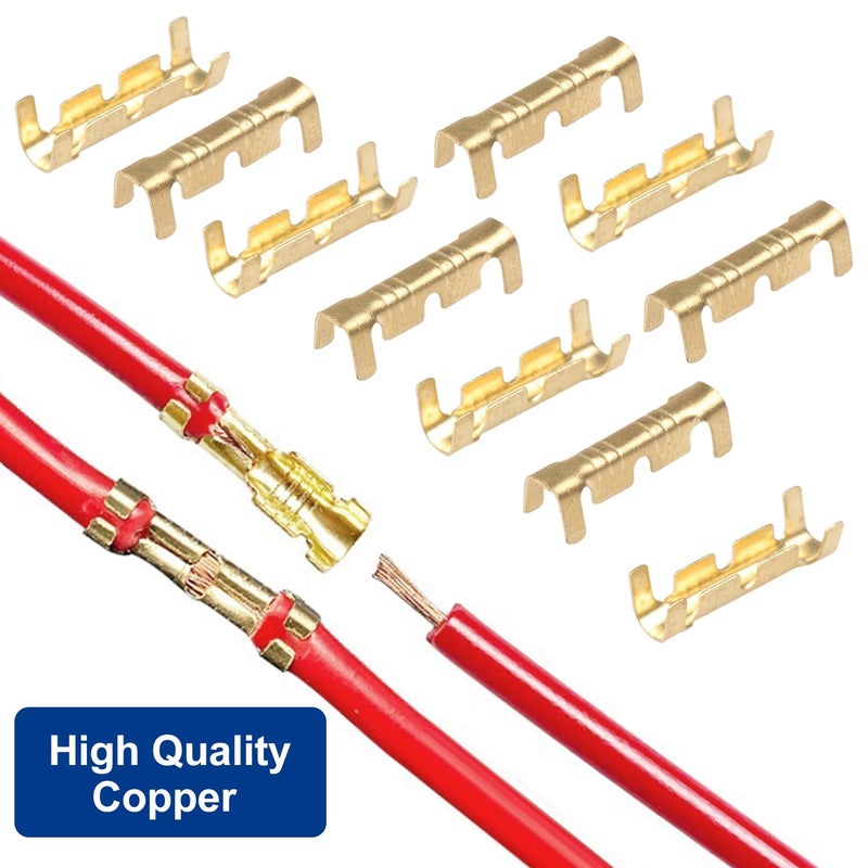 Tnisesm 200Pcs U Shape Copper Ring Terminals,Open Barrel Crimp Terminals with Heat shrinkable Tube, Butt Connector â€‹for Electricity Automotive - Image 3