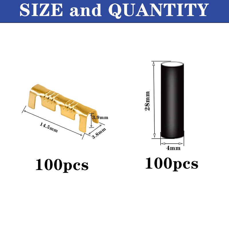 Tnisesm 200Pcs U Shape Copper Ring Terminals,Open Barrel Crimp Terminals with Heat shrinkable Tube, Butt Connector â€‹for Electricity Automotive - Image 2