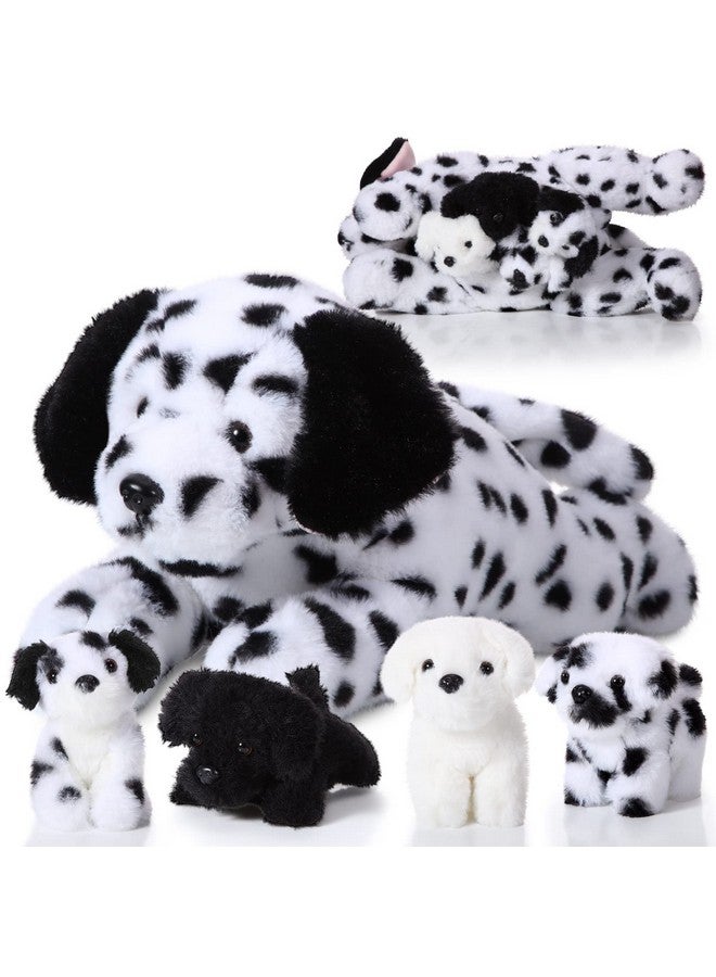 Skylety 5 Pieces Dog Stuffed Animal Puppy Stuffed Animal 1 Big Mommy Dog With 4 Mini Baby Cute Soft Plush Dog Stuffed Dog With Puppies For Birthday Children'S Party (Dalmatians) - Image 1