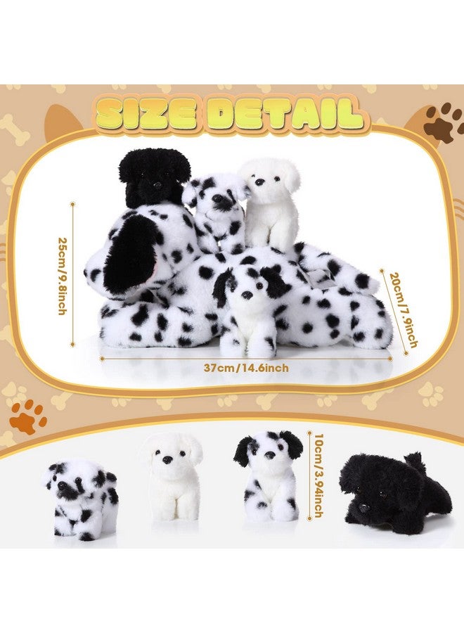 Skylety 5 Pieces Dog Stuffed Animal Puppy Stuffed Animal 1 Big Mommy Dog With 4 Mini Baby Cute Soft Plush Dog Stuffed Dog With Puppies For Birthday Children'S Party (Dalmatians) - Image 2