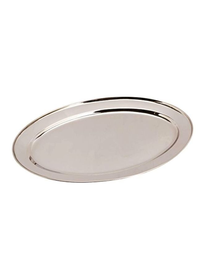 Winco OPL-18 Stainless Steel Oval Platter, 18-Inch by 11.5-Inch