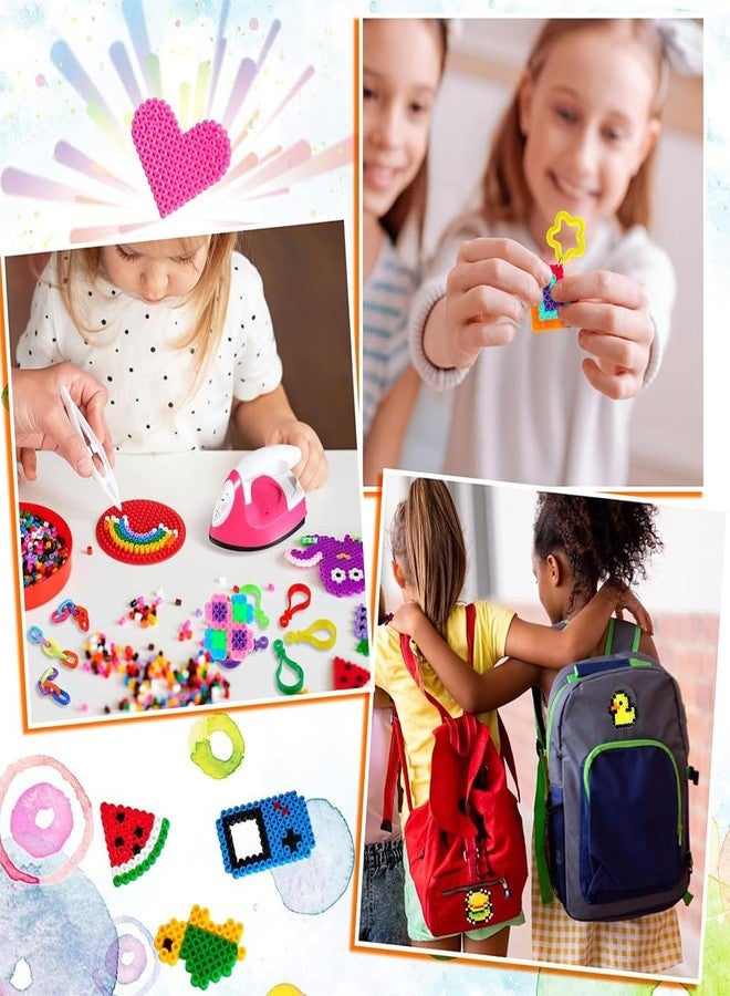 PATPAT 2000Pcs Fuse Beads Kit Kids Activity Beads Craft Diy 5Mm 20 Colors Iron-On Melty Beads Toy Set With Pegboards, Ironing Paper & Chain Accessories, Children's Day Kids Age 4+, Multicolor - Image 4