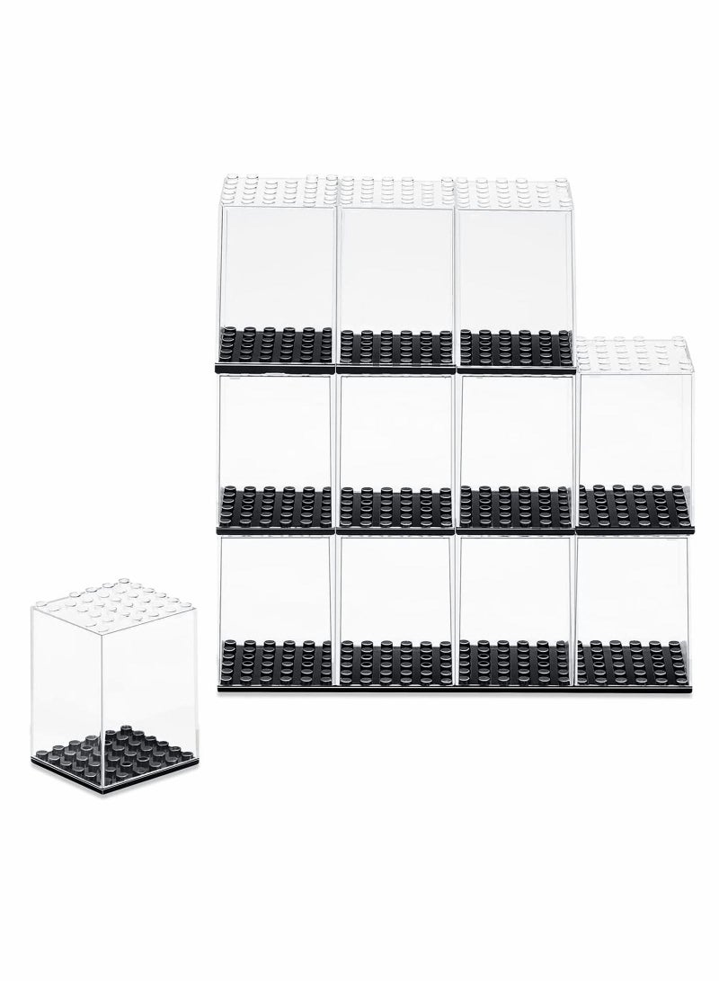SYOSI Figurines Display Case 12Pack Transparent Acrylic Dustproof Protection Cover for Toys Collectibles Building Block  - Image 1