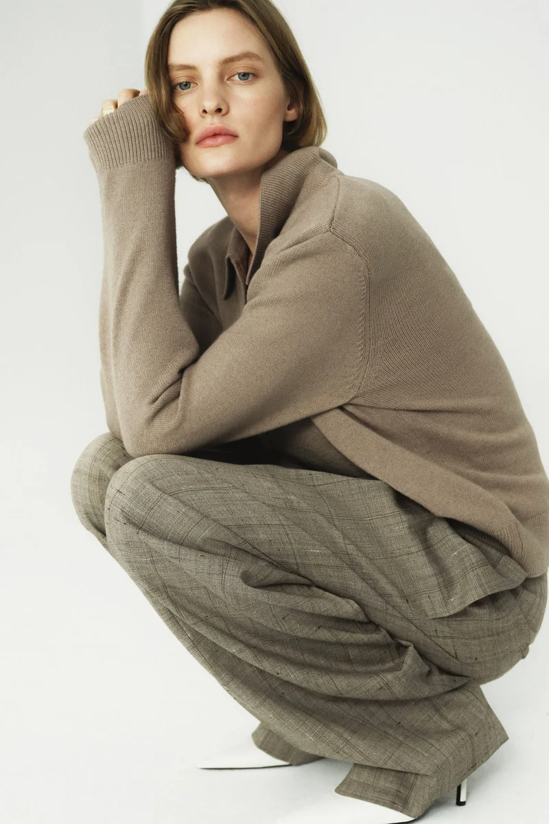 اتش اند ام كنزة بولو بكتف مُبطن