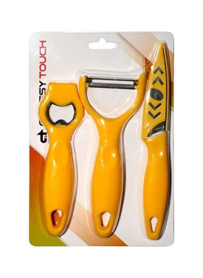 CLASSYTOUCH 3-Piece Kitchen Tool Set- Peeler, Knife & Bottle Opener 