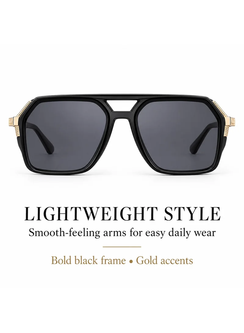Vanguard Square Aviator Sunglasses for Men and Women, UV400 Polarized Lenses
